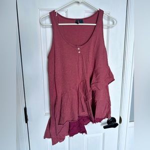 Left of Center brand Berry asymmetrical tiered flowy Tank Top